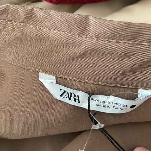 Zara Dress brown shirt dress size XS - Picture 6 of 7